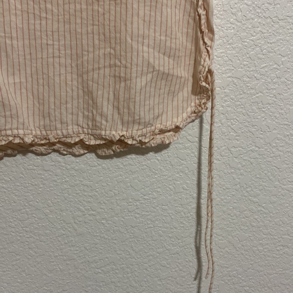 Madewell Crop Top Peach/Pink Mini Stripe - Picture 5 of 8